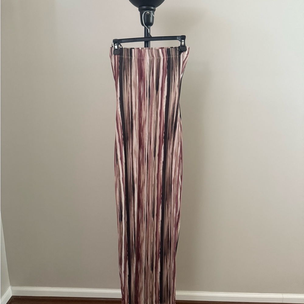 Striped Strapless Maxi Dress